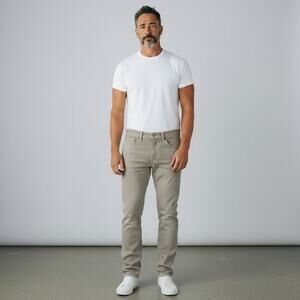 Levi Strauss 505 Regular Fit Zipper Fly Jeans Khaki Beige 33x34